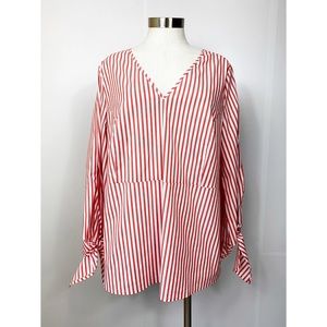 Universal Standard for J.Crew Red & White Top